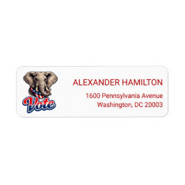 Patriotic Elephant Illustration Return Address