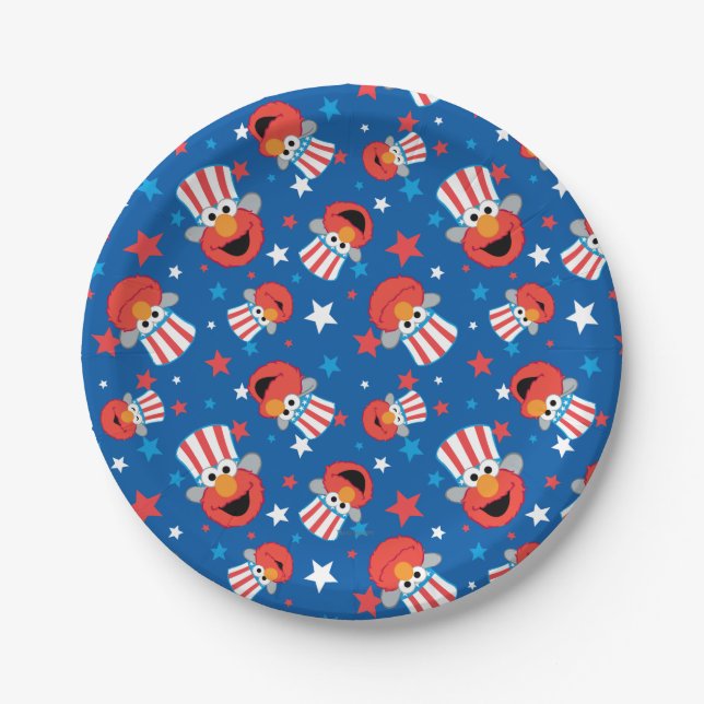 Patriotic Elmo Pattern Pappteller (Vorderseite)