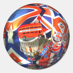 Patriotic England London Kollektion Kunstzubehör Runder Aufkleber