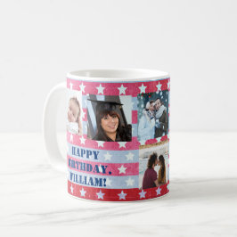 Patriotic Faded American Flag Foto Collage Kaffeetasse