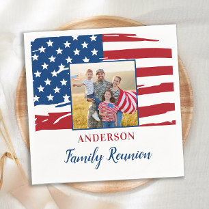 Patriotic Family Wiedersehen Party American Flag F Serviette