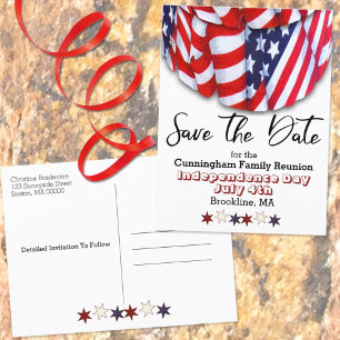 Patriotic Family Wiedersehen Save the Date Ankündigungspostkarte