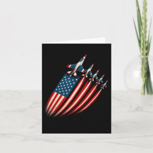 Patriotic Fighter Jet Flugzeug USA Flag 4. Juli Karte