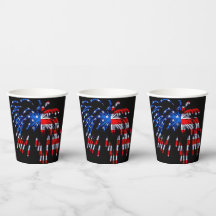 Patriotic Fireworks American Flag Black