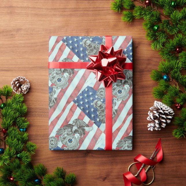 Patriotic First Responder Geschenkpapier (Feiertagsgeschenk)