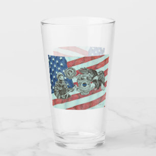 Patriotic First Responder Glas