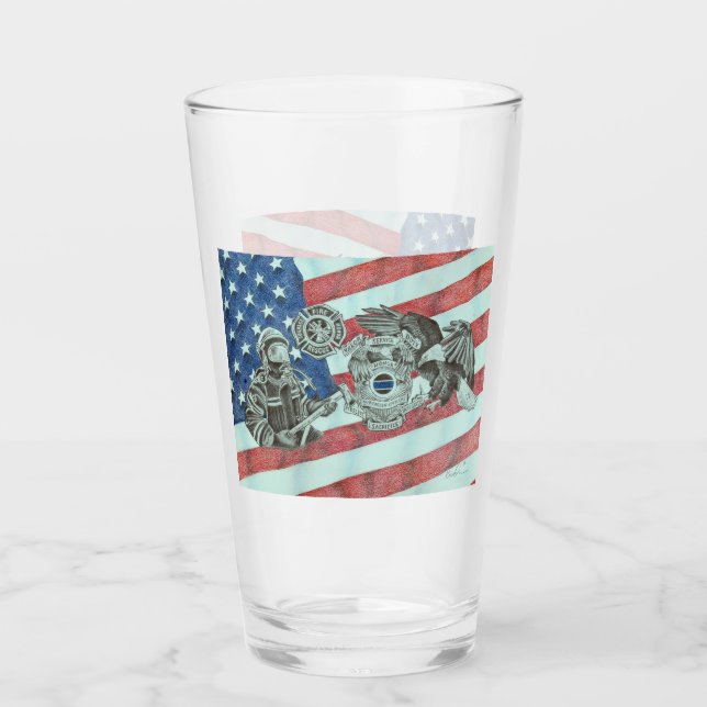 Patriotic First Responder Glas (Vorderseite)