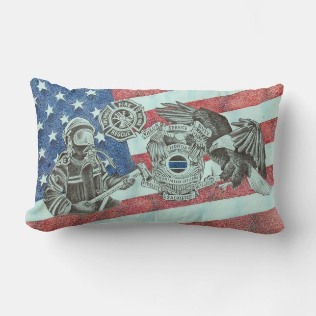 Patriotic First Responders Lendenkissen (Vorderseite)