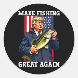 Patriotic Fisherman macht das Fischen wieder zum g Runder Aufkleber