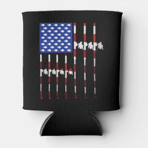 Patriotic Fishing American USA Flag Flag Pole A Dosenkühler