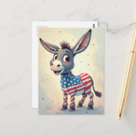 Patriotic Flag Donkey Vote Postkarte