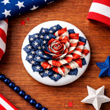 Patriotic Flag Floral Illustration