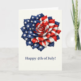 Patriotic Flag Floral Illustration Feiertagskarte
