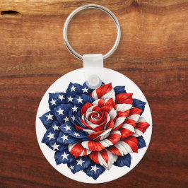 Patriotic Flag Floral Illustration Schlüsselanhänger