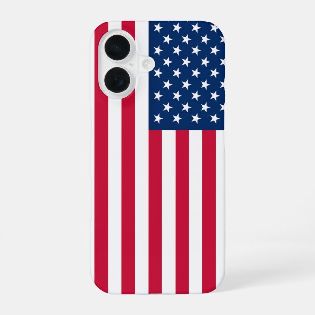 Patriotic Flag iPhone Case 16 Hülle (Rückseite)