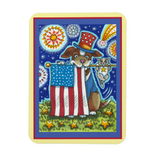 PATRIOTIC FLAG PET HUNDE KATZE MAUS, NIEDLICH FUNN MAGNET