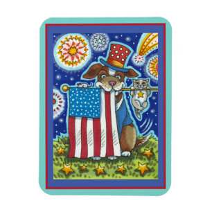 PATRIOTIC FLAG PET HUNDE KATZE MAUS, NIEDLICH FUNN MAGNET