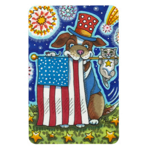 PATRIOTIC FLAG PET HUNDE KATZE MAUS, NIEDLICH FUNN MAGNET