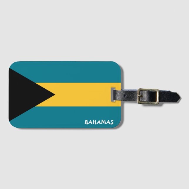 Patriotic-Flagge der Bahamas Gepäckanhänger (Vorderseite (Horizontal))