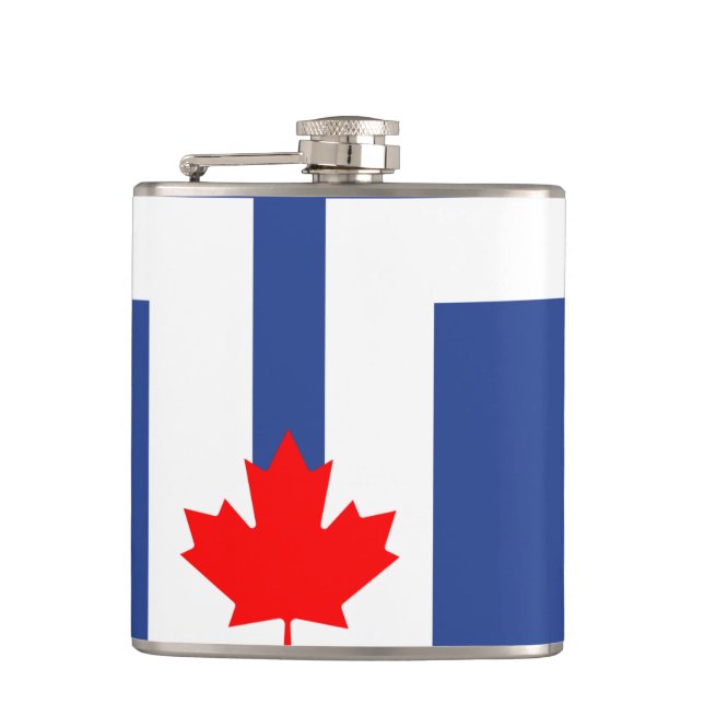 Patriotic flask with Flag of Toronto, Canada Flachmann (Vorderseite)