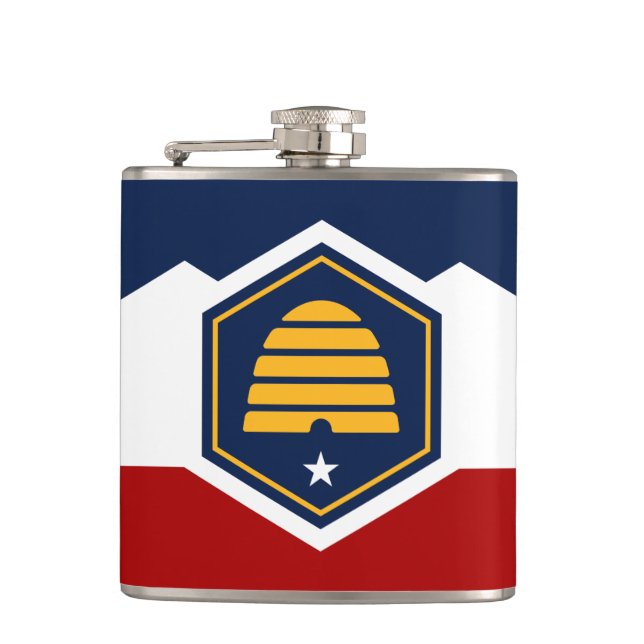 Patriotic flask with Flag of Utah, USA Flachmann (Vorderseite)