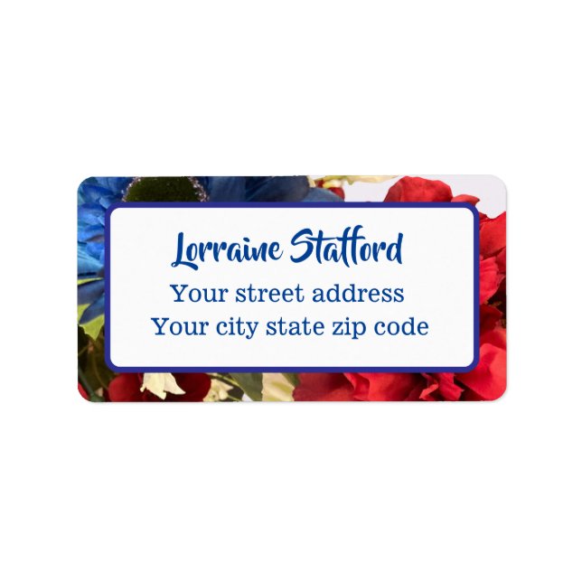 Patriotic Floral Adressaufkleber (Vorne)