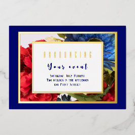 Patriotic Floral Folieneinladung