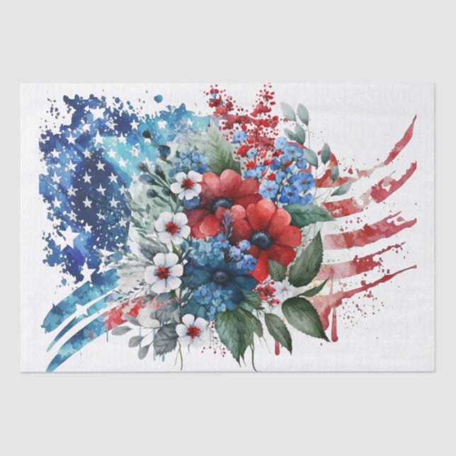 Patriotic Floral Seidenpapier (Vorderseite)