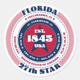 Patriotic Florida Circle Design Sticker