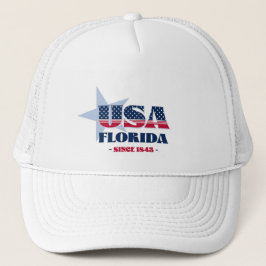 Patriotic Florida Typografie Trucker Hat Truckerkappe