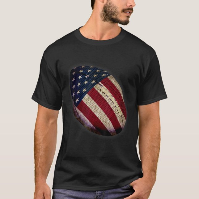 Patriotic Football 4. Juli Männer USA Fl T-Shirt (Vorderseite)