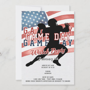 Patriotic Football W Game Day Watch Party Einladung