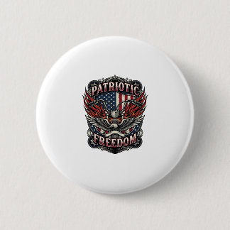 Patriotic Freedom Handlebars Biker Road Freedom Pa Button