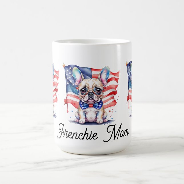 Patriotic French bulldog frenchie mom Kaffeetasse (Mittel)