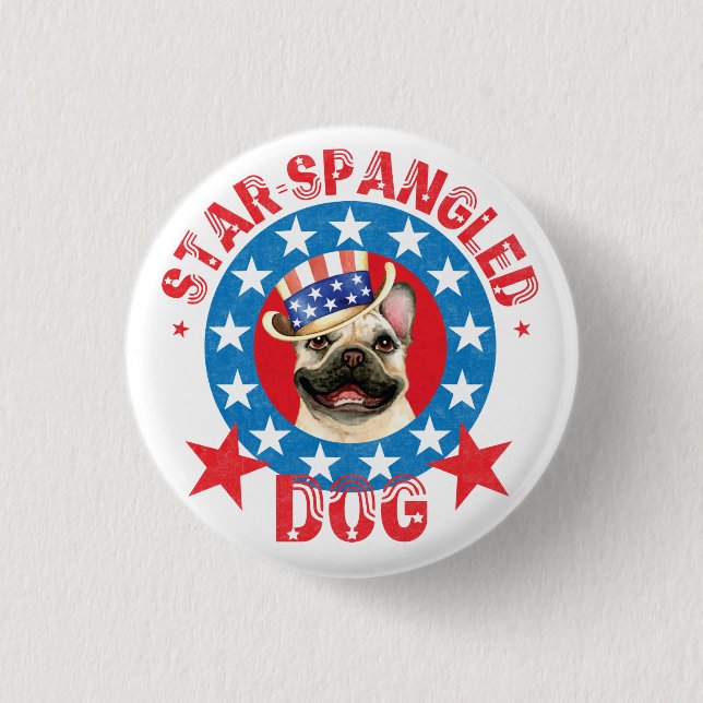 Patriotic Frenchie Button (Vorderseite)