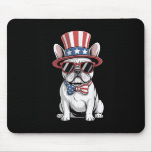Patriotic Frenchie Dog Usa Flag 4. Juli Amerika Mousepad