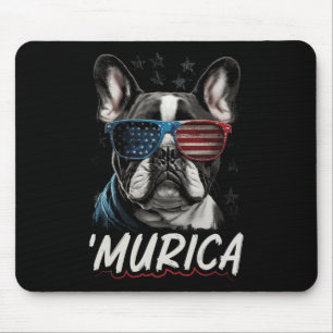 Patriotic Frenchie Hund American Flag 4. Juli 2009 Mousepad