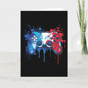 Patriotic Gamer - Red White Blue 4. Juli Video Karte