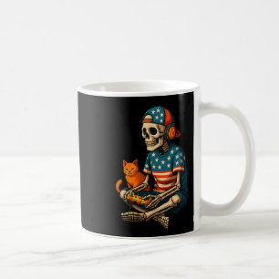 Patriotic Gamer Skeleton Gaming Video Games Cat Bo Kaffeetasse