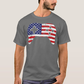 Patriotic Gamer Video Game - US-amerikanische Flag T-Shirt