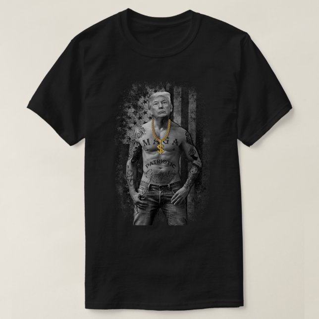 Patriotic Gangster Anti Liberal Pro Trump Republik T-Shirt (Design vorne)