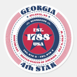 Patriotic Georgia Circle Design Aufkleber