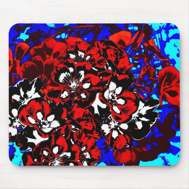 Patriotic Geraniums-Computer Mouse Pad Mousepad (Vorne)