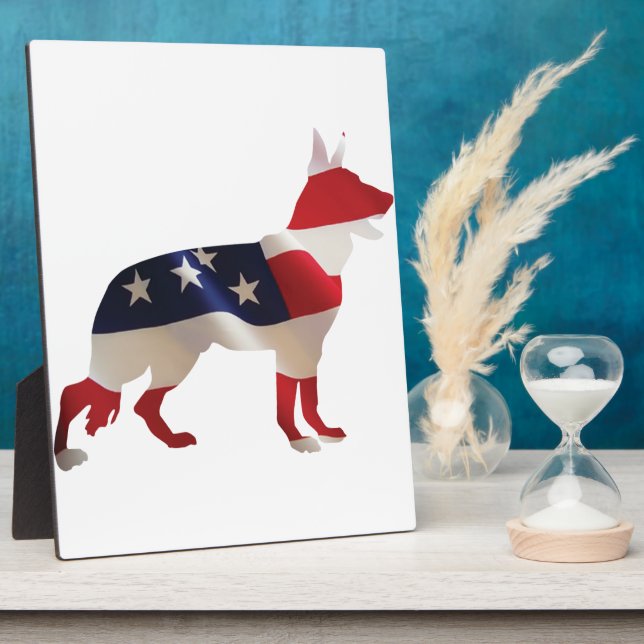 Patriotic German Shepherd Fotoplatte (Seite)