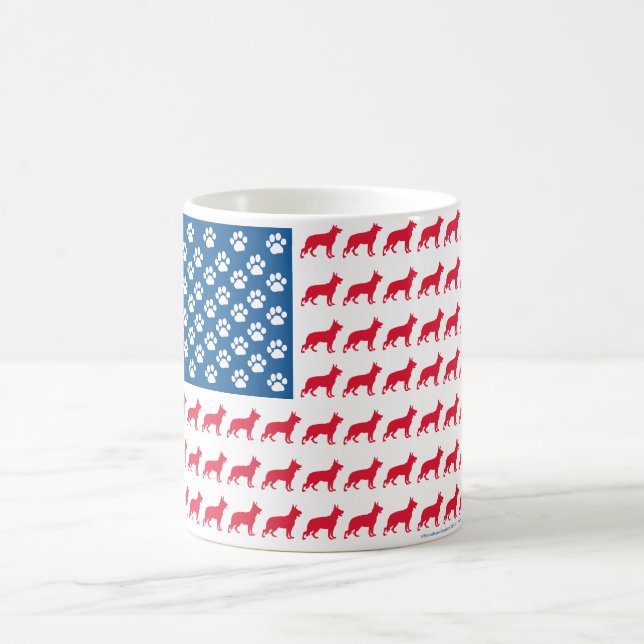 Patriotic German Shepherd Kaffeetasse (Mittel)