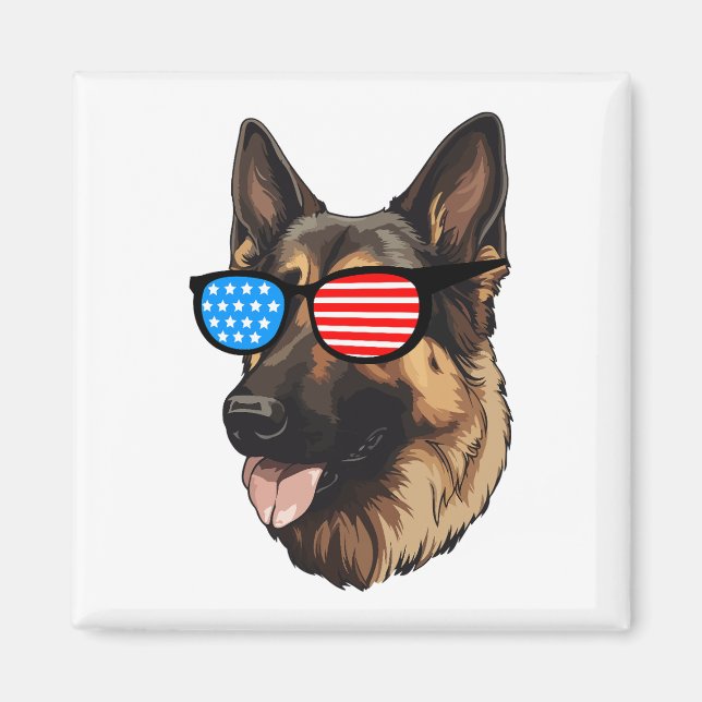 Patriotic German Shepherd Magnet (Vorne)