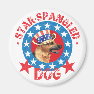 Patriotic German Shepherd Magnet