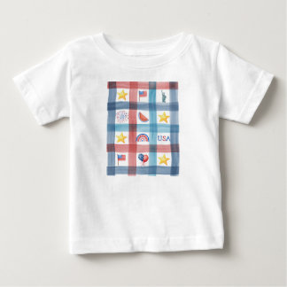 Patriotic Gingham America 4. Juli Sommer Baby T-shirt