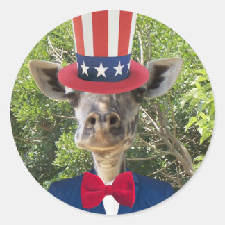 Patriotic Giraffe Stickers