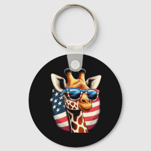 Patriotic Giraffe Usa American Flag Sungles 4. Schlüsselanhänger